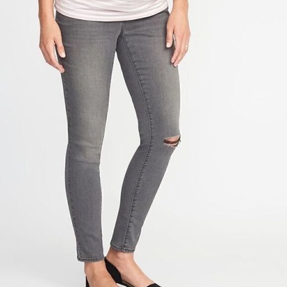 [indigo blue] secret panel maternity skinny jeans #4 - Picture 1 of 5